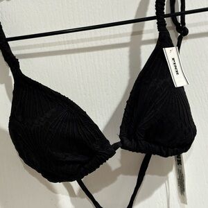 PINK Victoria's Secret Black Textured Bikini Top